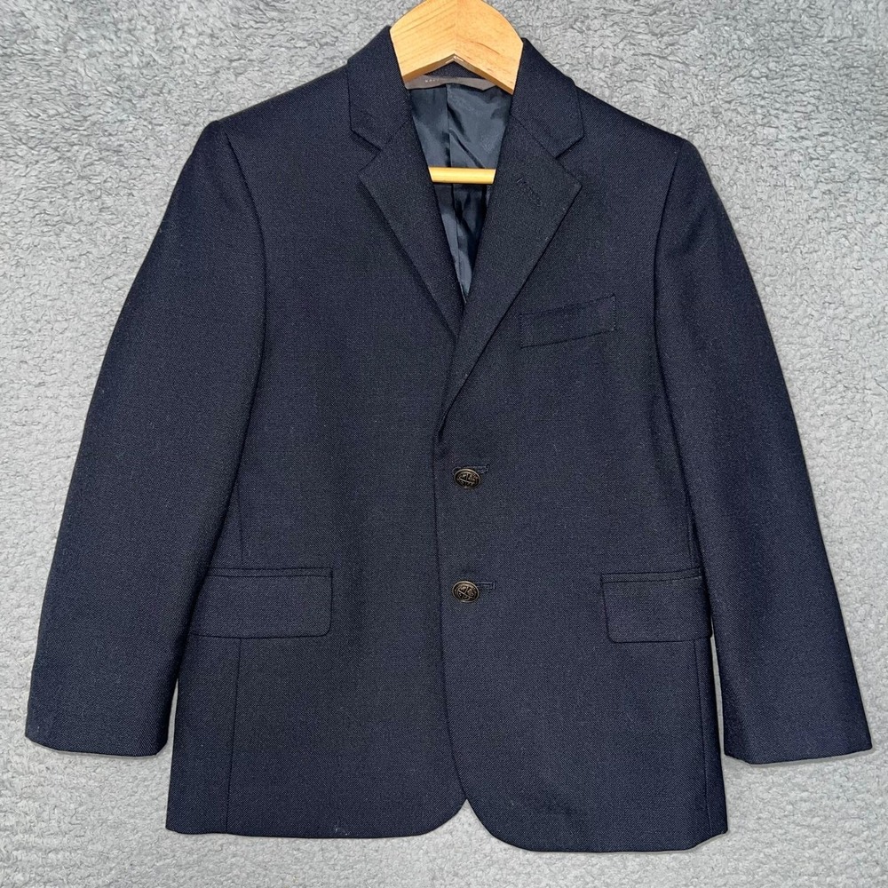 VTG Nordstorm Blazer Youth‎ Sz 5T Blue Wool Blend Brass Buttos Sport Coat Jacket